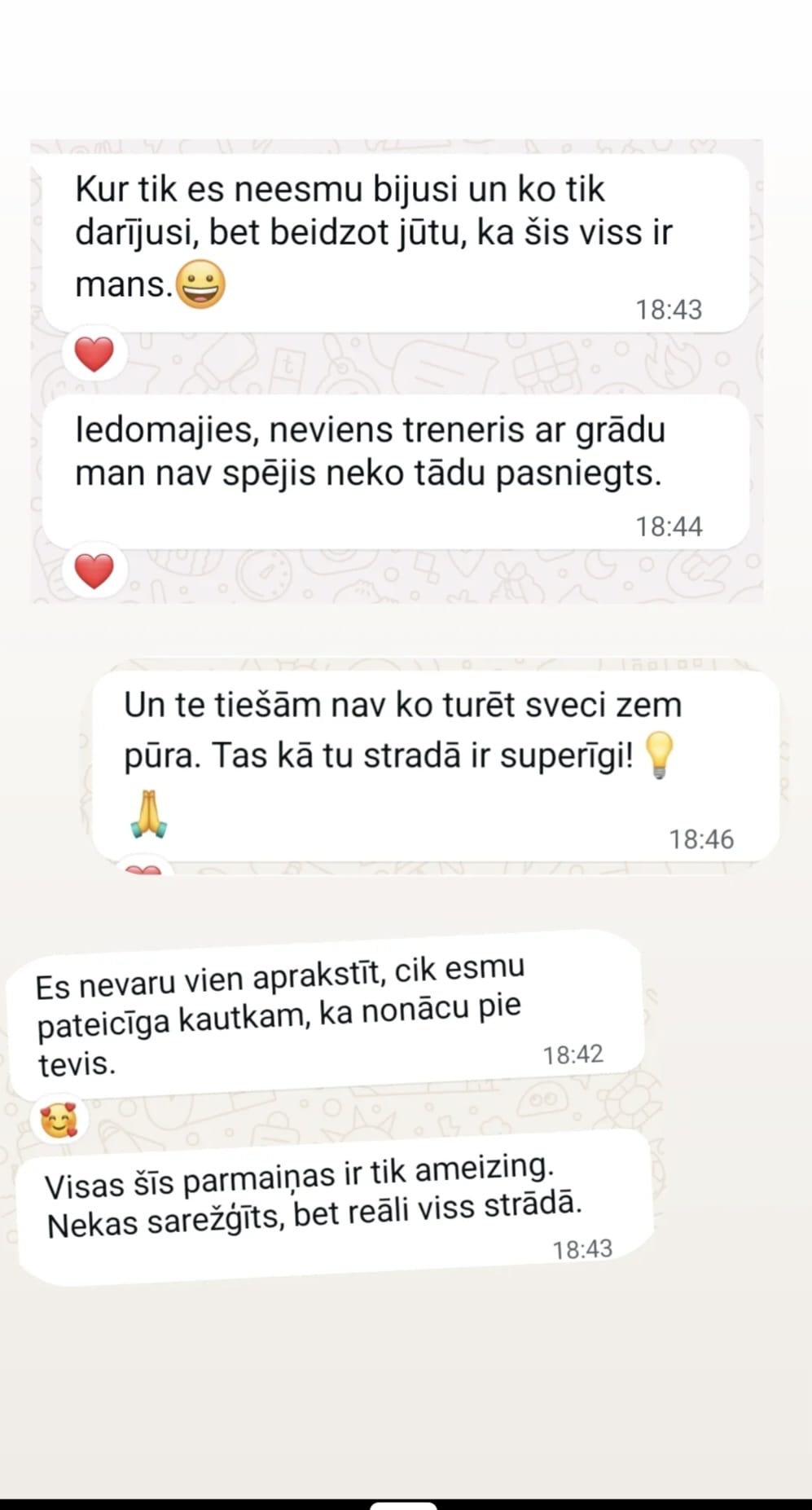 Atsauksmes ekrānuzņēmums: Beidzot jūtu - šis ir mans