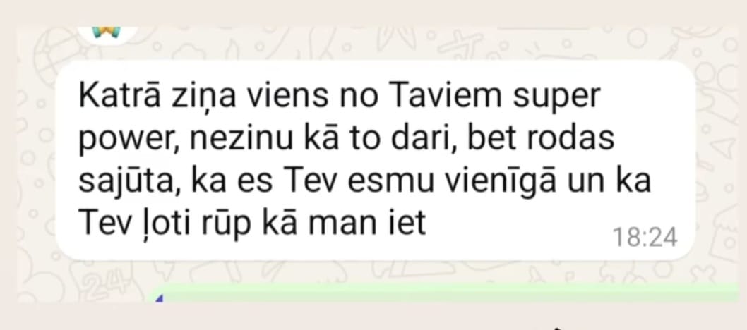 Atsauksmes ekrānuzņēmums: Sajūta - esmu vienīgā