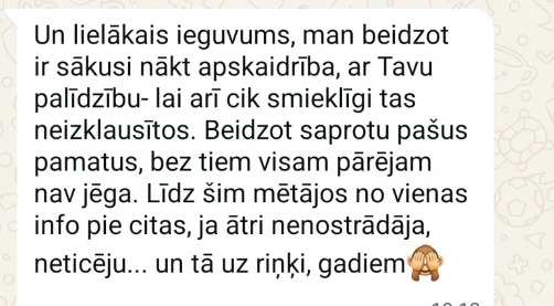 Atsauksmes ekrānuzņēmums: Beidzot saprotu pamatus