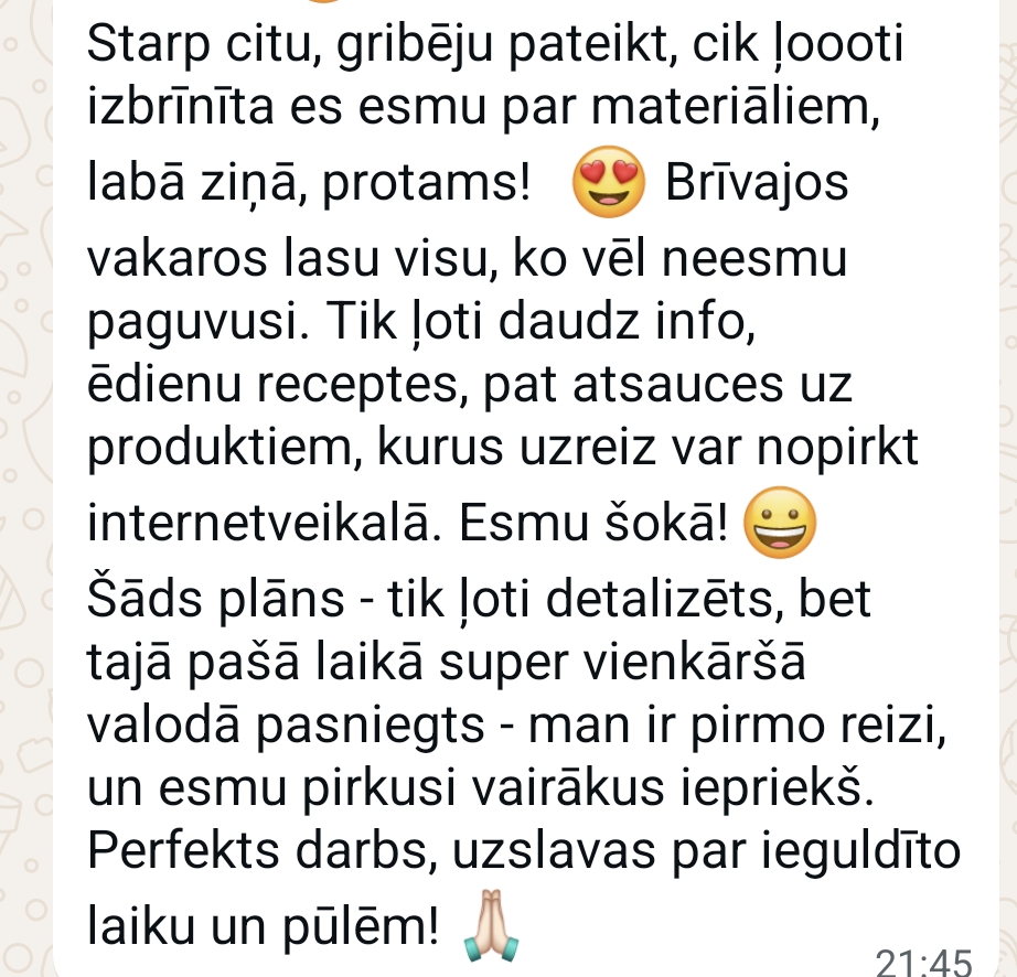 Atsauksmes ekrānuzņēmums: Materiāli ir zelts