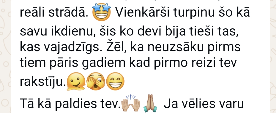 Atsauksmes ekrānuzņēmums: Reāli strādā