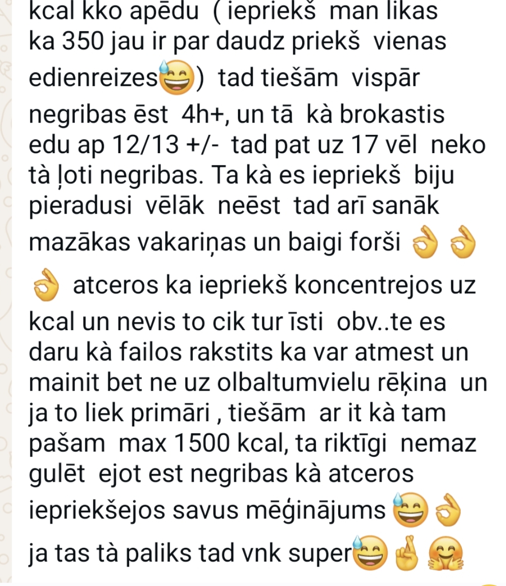 Atsauksmes ekrānuzņēmums: Sāta sajūta visu dienu
