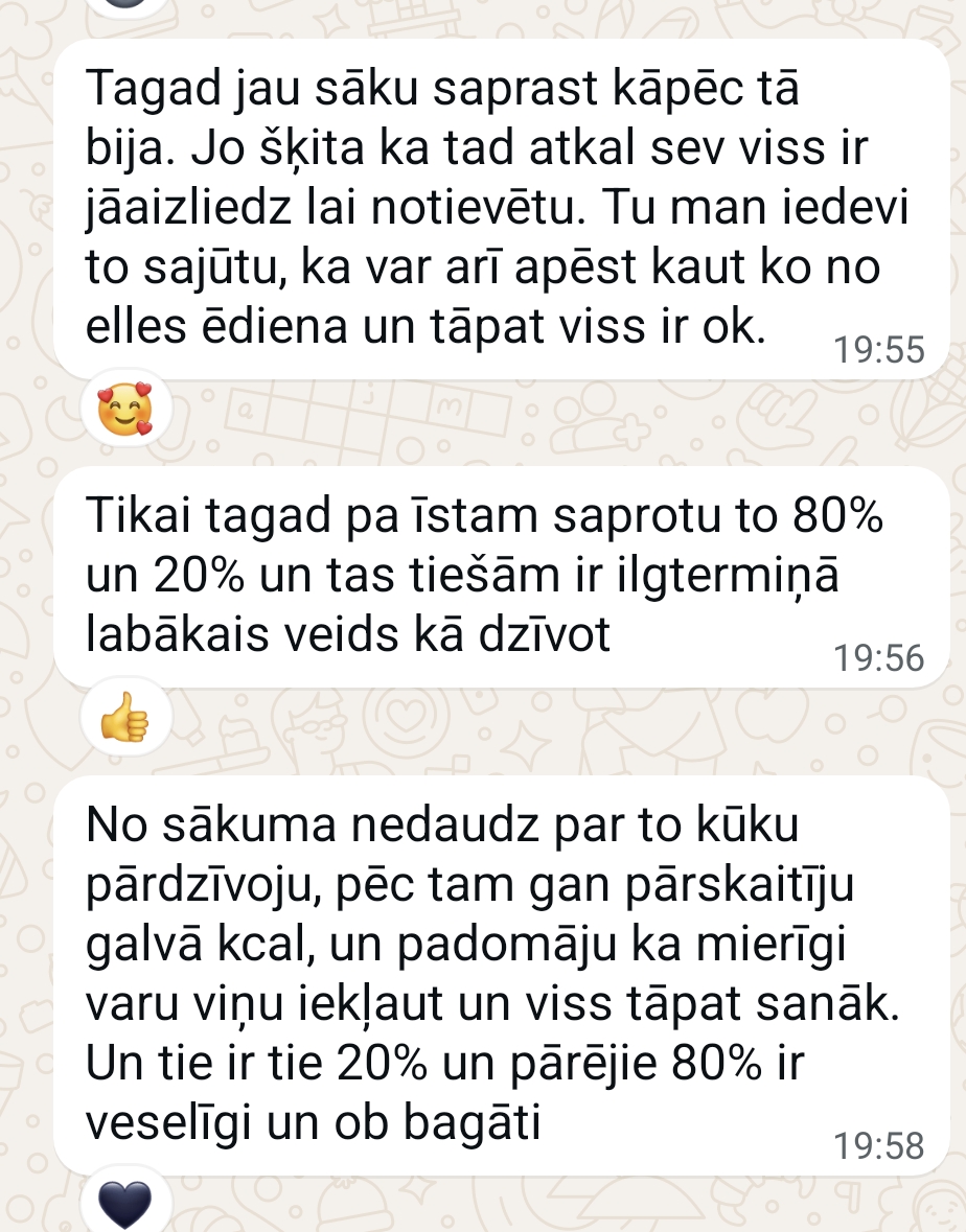Atsauksmes ekrānuzņēmums: 80/20 princips