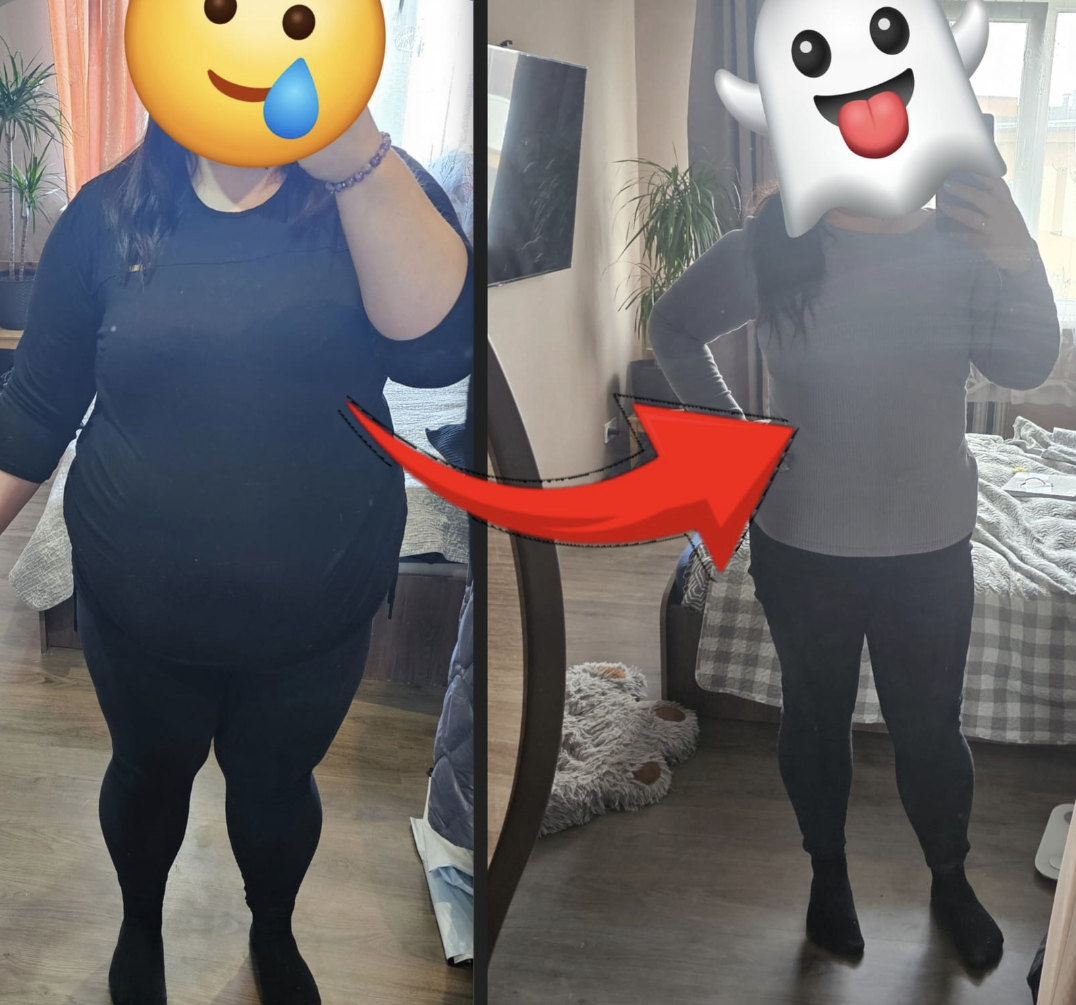 Klientes pārvērtība pirms un pēc: 130 kg uz 90 kg
